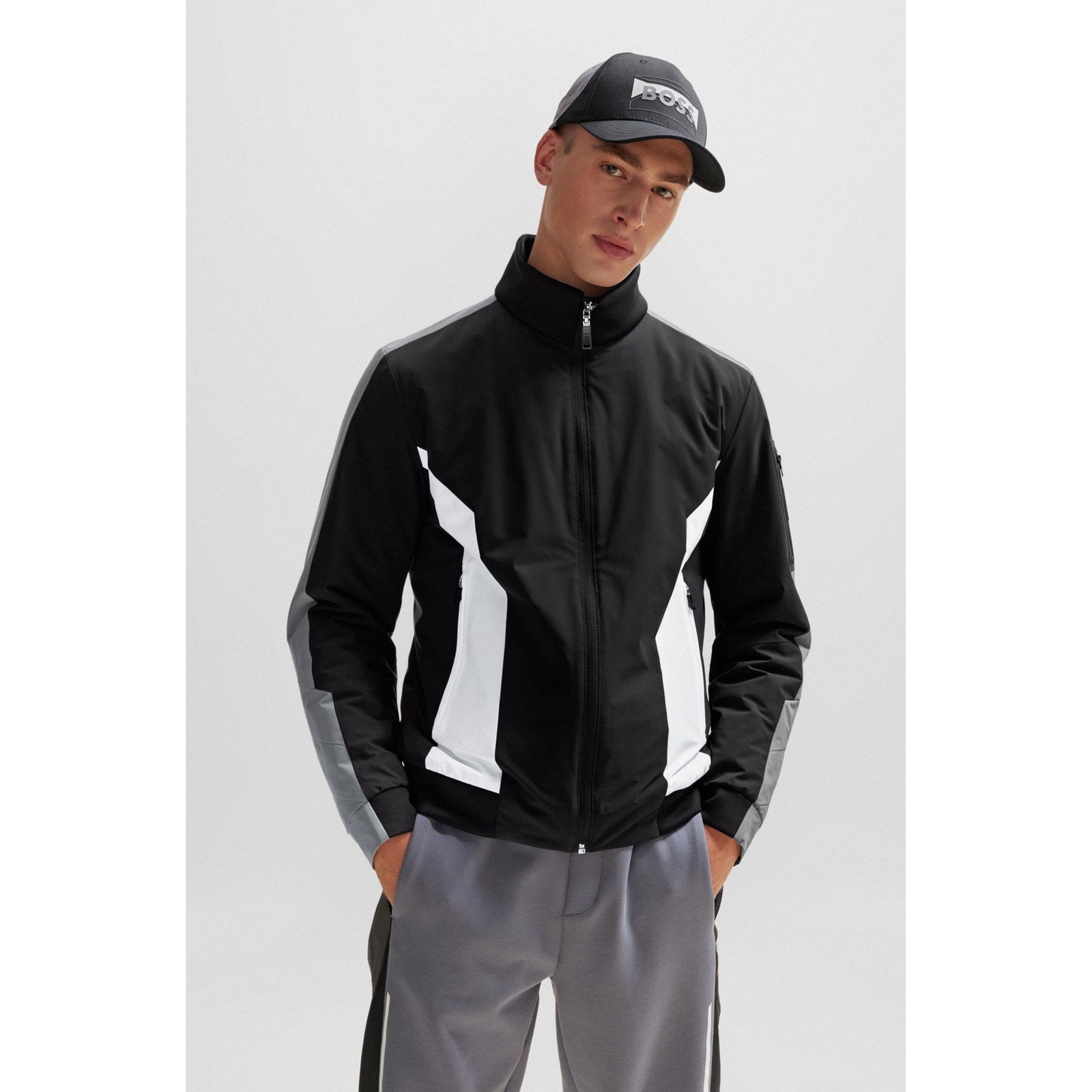 WATER-REPELLENT PADDED JACKET WITH BRANDED POCKET ON THE SLEEVE - Yooto