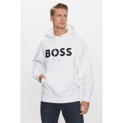 Load image into Gallery viewer, BOSS COTTON-TERRY HOODIE WITH RUBBER-PRINT LOGO - Yooto
