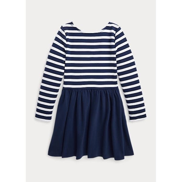 POLO RALPH LAUREN STRIPED STRETCH PONTE DRESS - Yooto