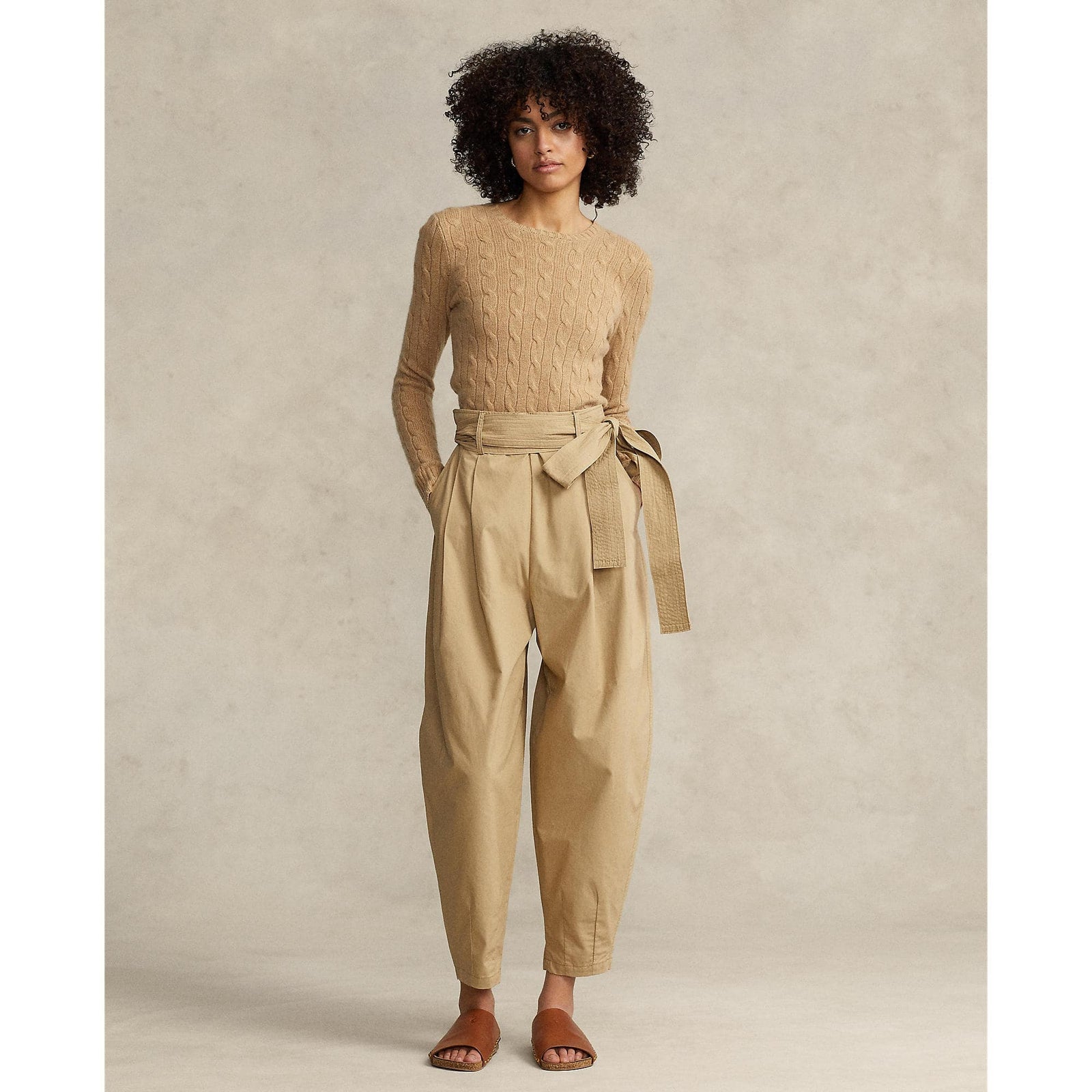 Oversize Belted Cotton Trouser - Yooto