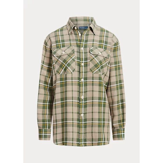 POLO RALPH LAUREN RELAXED-FIT PLAID TWILL SHIRT - Yooto