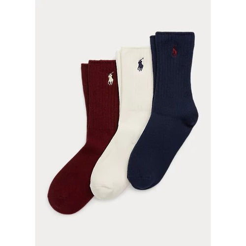 Load image into Gallery viewer, POLO RALPH LAUREN RIB-KNIT CREW SOCK 3-PACK - Yooto
