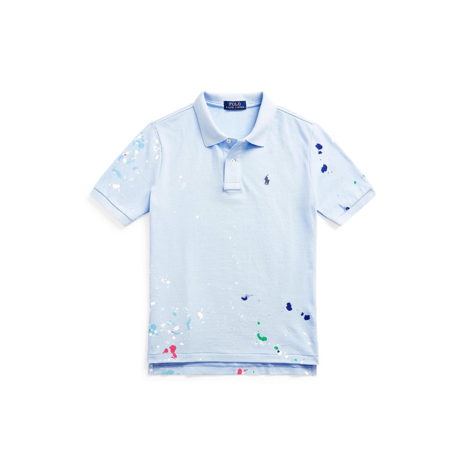 Paint-Splatter Cotton Mesh Polo Shirt - Yooto