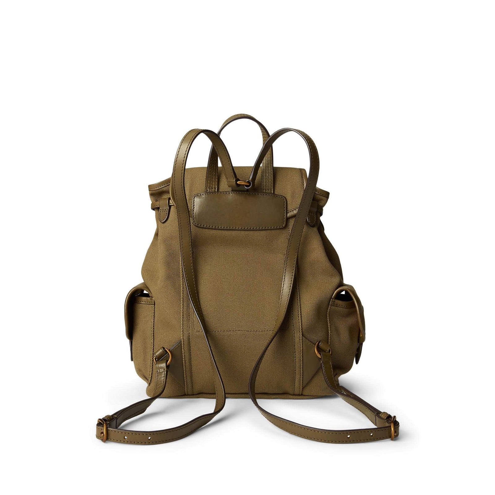Leather-Trim Canvas Small Backpack - Yooto