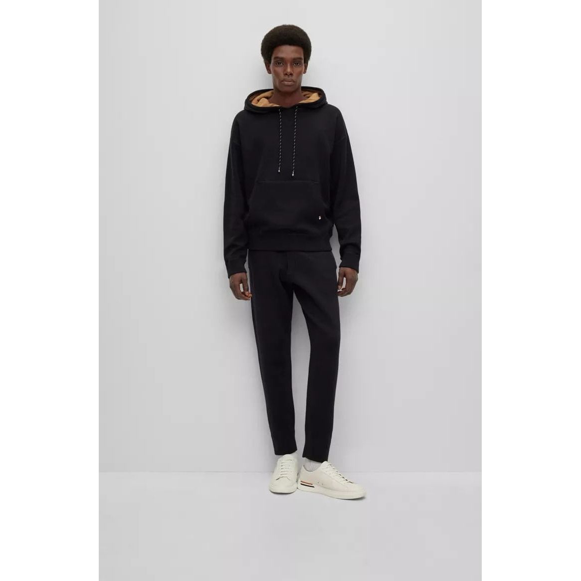 BOSS DOUBLE-FACED HOODIE IN COTTON AND VIRGIN WOOL - Yooto