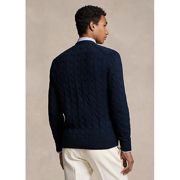 POLO RALPH LAUREN CABLE-KNIT COTTON CARDIGAN - Yooto