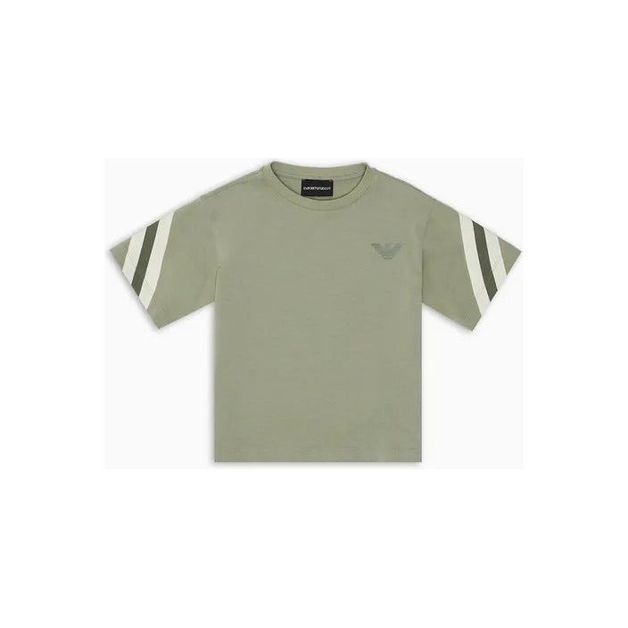 EMPORIO ARMANI KIDS HEAVYWEIGHT JERSEY T-SHIRT WITH STRIPED DETAIL - Yooto