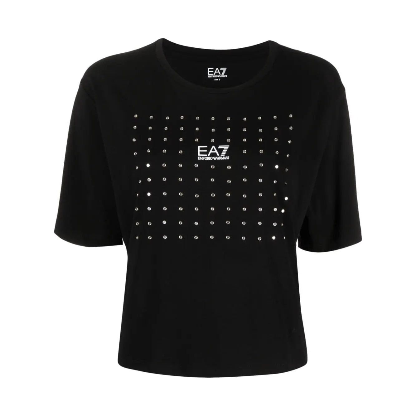 EA7 STUD-EMBELLISHED LOGO-PRINT T-SHIRT - Yooto