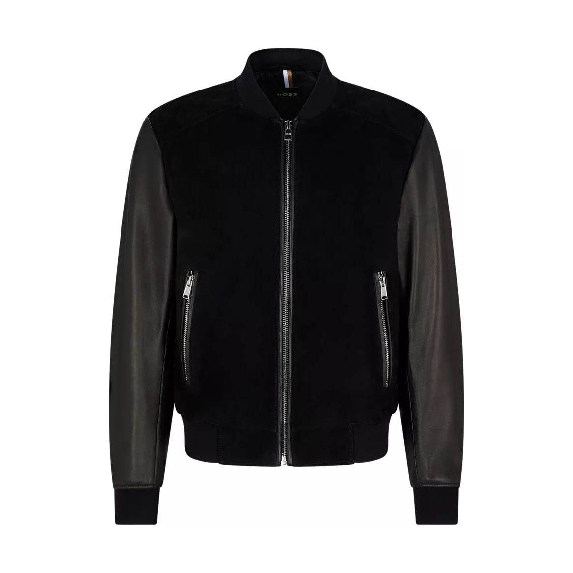 BOSS BOMBER JACKET IN SUEDE AND NAPPA LEATHER - Yooto