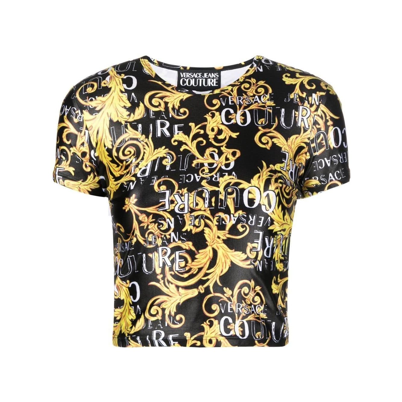 VERSACE JEANS COUTURE BAROCCO-PRINT CROPPED TOP - Yooto