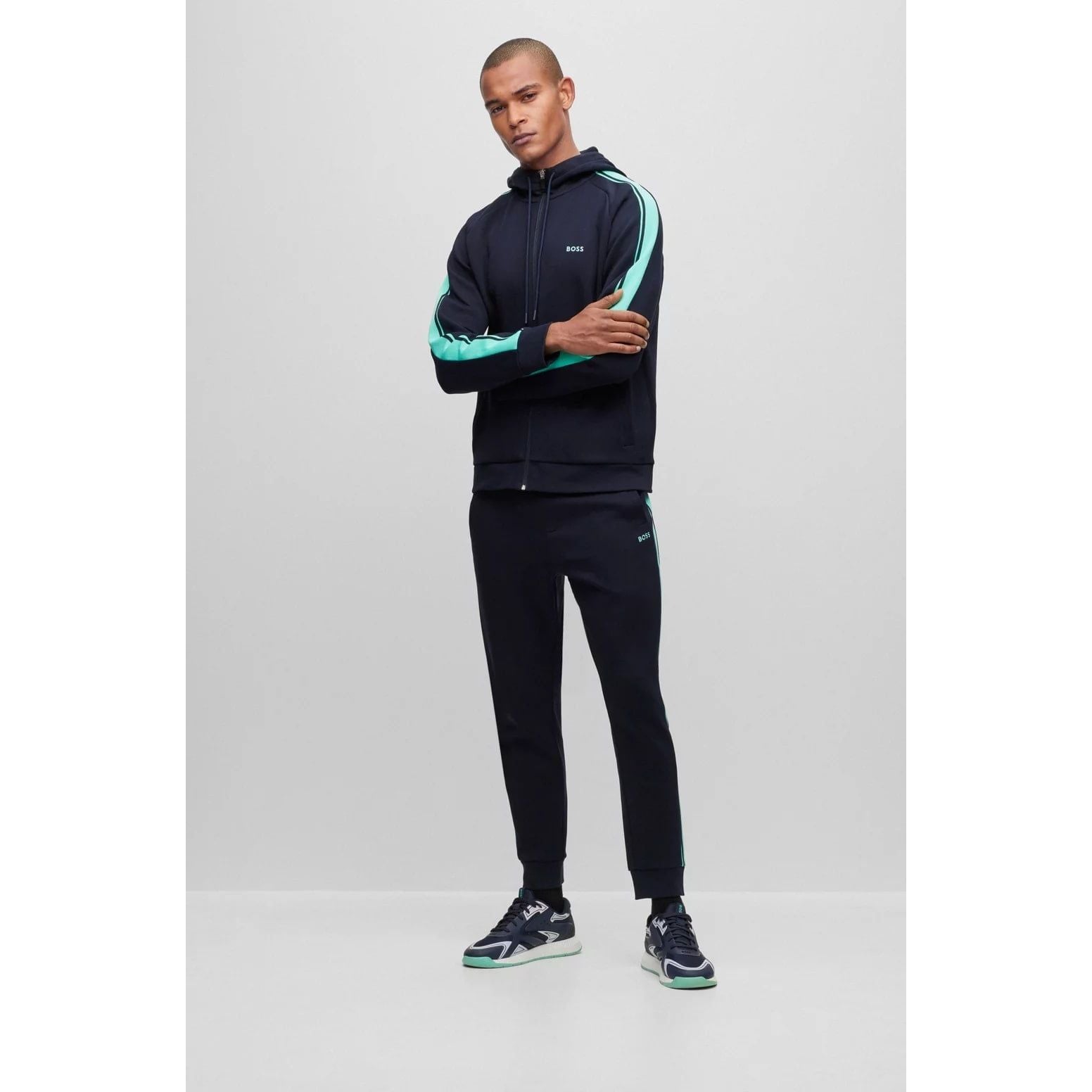 BOSS REGULAR-FIT TRACKSUIT WITH LOGOS AND PIPING - Yooto