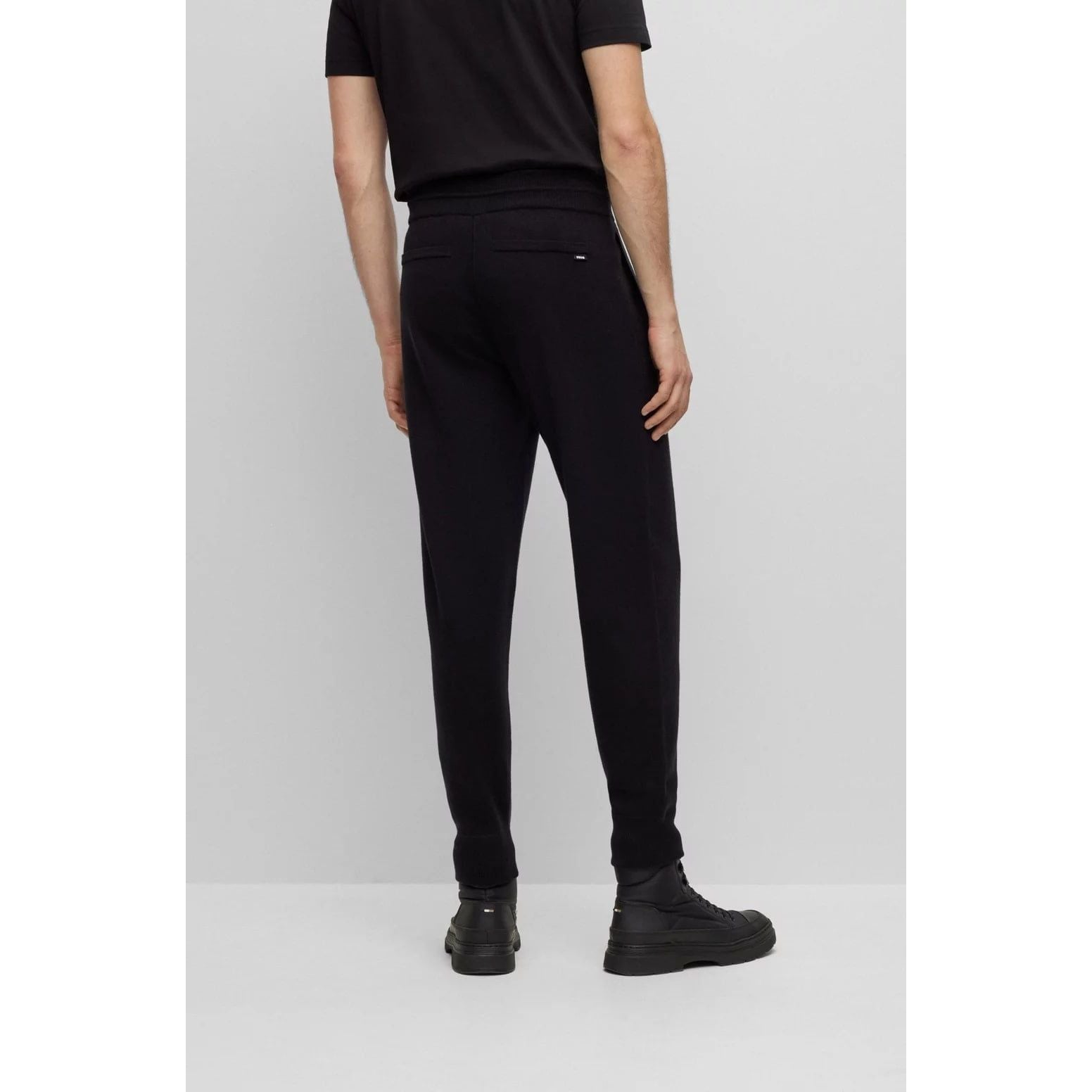 BOSS REGULAR-FIT TRACKSUIT BOTTOMS IN COTTON AND VIRGIN WOOL - Yooto