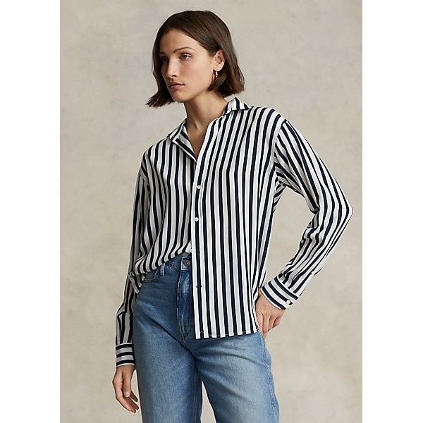 POLO RALPH LAUREN RELAXED FIT STRIPED SILK SHIRT - Yooto