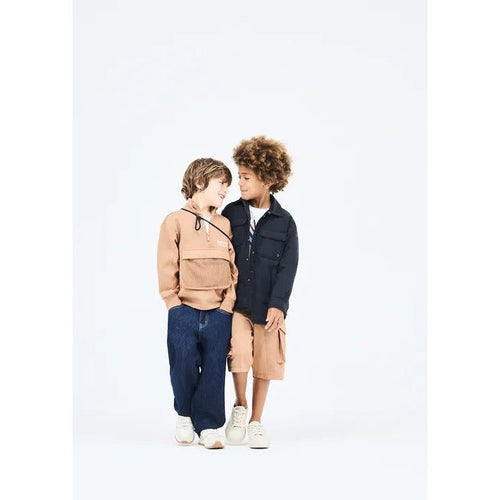 Load image into Gallery viewer, EMPORIO ARMANI KIDS MOCK NECK SWEATSHIRT IN JERSEY WITH PARTIAL ZIP AND MESH POCKET - Yooto
