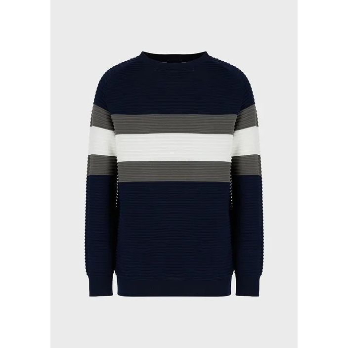 EMPORIO ARMANI STRIPED OTTOMAN JUMPER - Yooto