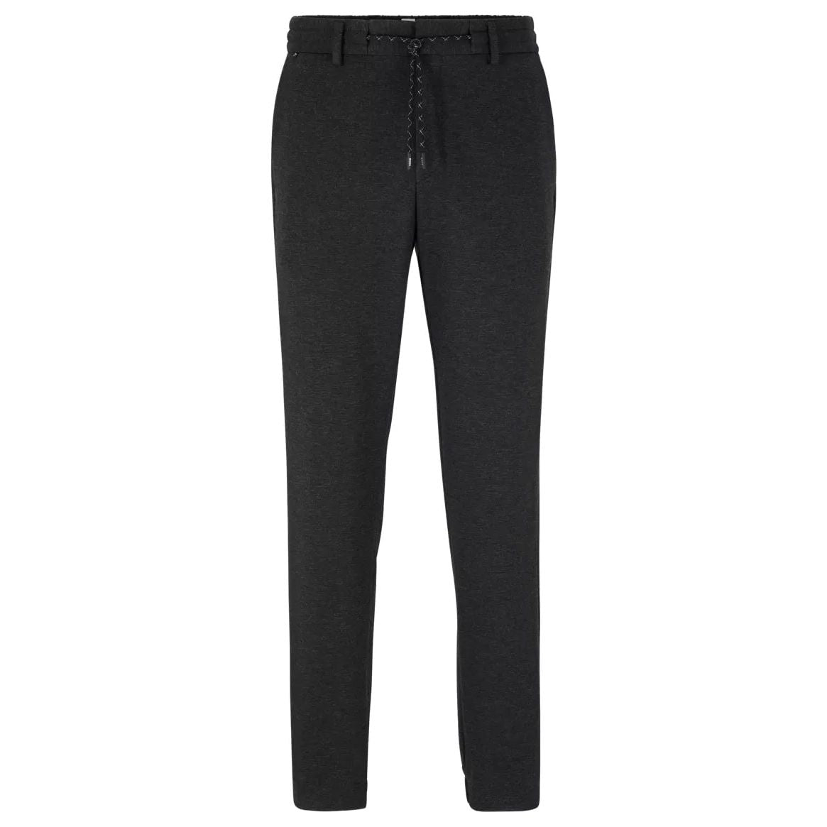 BOSS DRAWSTRING TROUSERS IN MELANGE PERFORMANCE-STRETCH JERSEY - Yooto