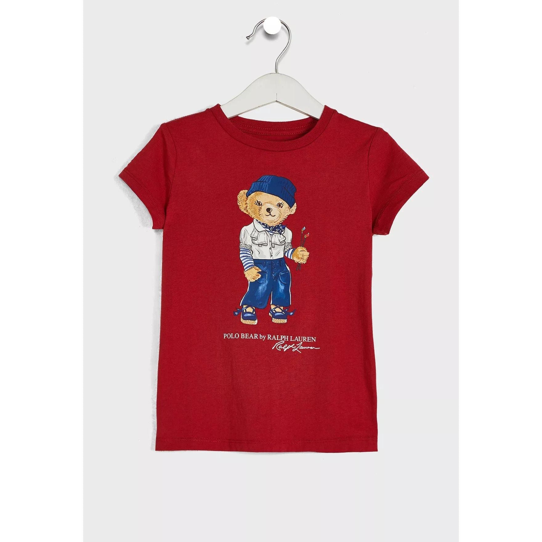 red polo bear shirt