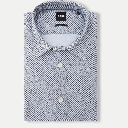 Load image into Gallery viewer, BOSS SLIM-FIT SHIRT IN HIGH-PERFORMANCE STRETCH FABRIC WITH PRINT - Yooto

