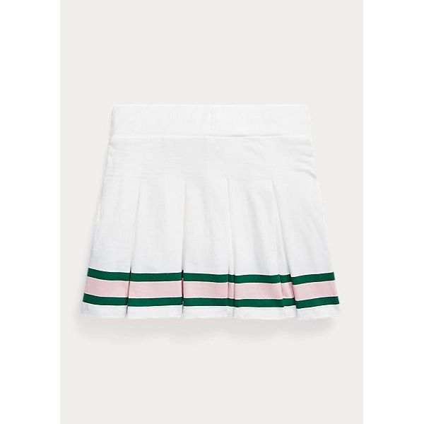 POLO RALPH LAUREN STRIPED PLEATED JERSEY SKORT - Yooto