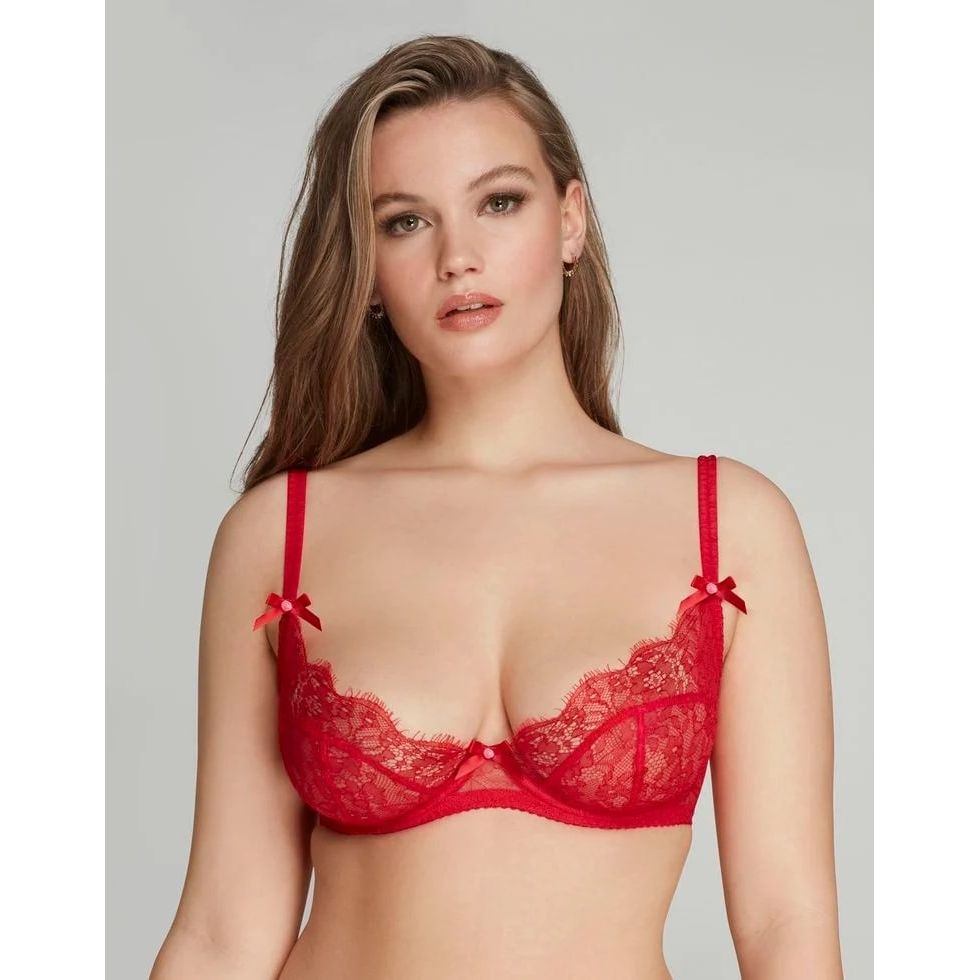 AGENT PROVOCATEUR LORNA LACE PLUNGE UNDERWIRED BRA - Yooto