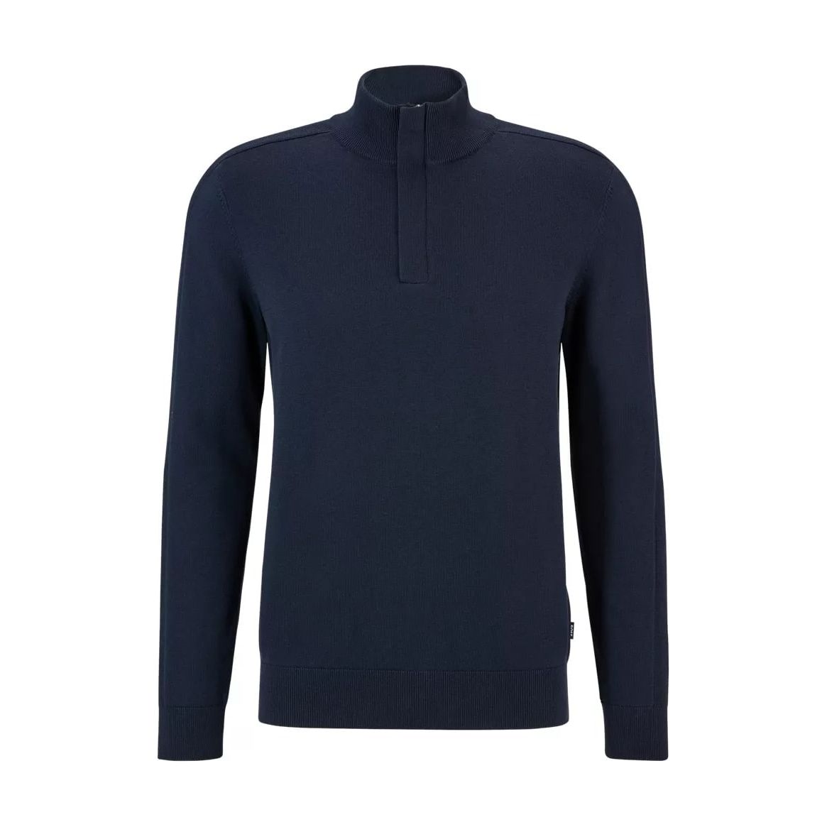 BOSS REGULAR-FIT TROYER SWEATER IN COTTON AND VIRGIN WOOL - Yooto