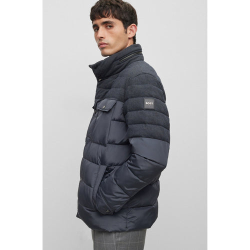 Load image into Gallery viewer, BOSS WATER-REPELLENT PADDED JACKET IN MIXED MATERIALS - Yooto
