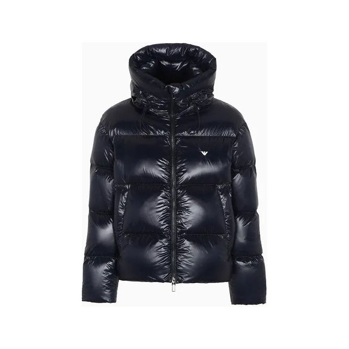 EMPORIO ARMANI WATER REPELLENT HOODED DOWN JACKET IN QUILTED NYLON