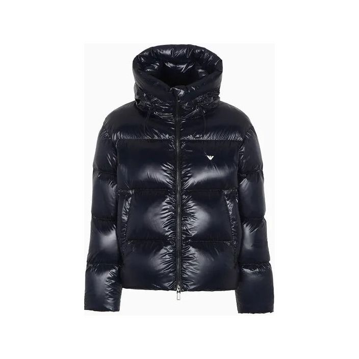 EMPORIO ARMANI WATER-REPELLENT HOODED DOWN JACKET IN QUILTED NYLON - Yooto
