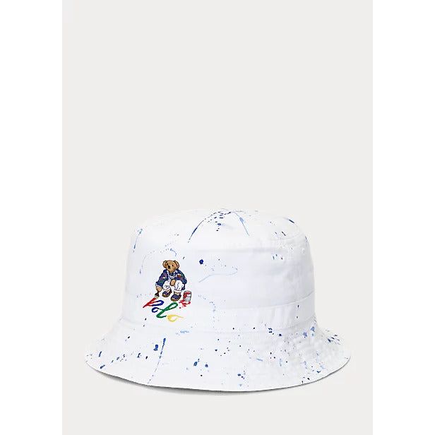 POLO RALPH LAUREN PAINT-SPLATTER POLO BEAR BUCKET HAT - Yooto