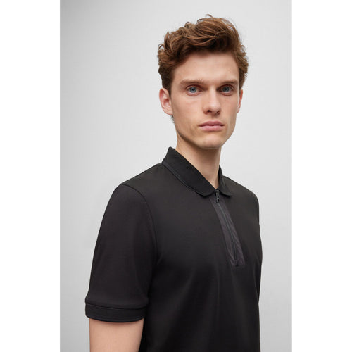 Load image into Gallery viewer, BOSS MERCERIZED-COTTON POLO SHIRT WITH ZIP PLACKET - Yooto
