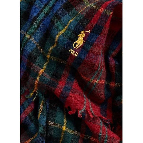 Load image into Gallery viewer, POLO RALPH LAUREN FRINGE PLAID WOOL SCARF - Yooto

