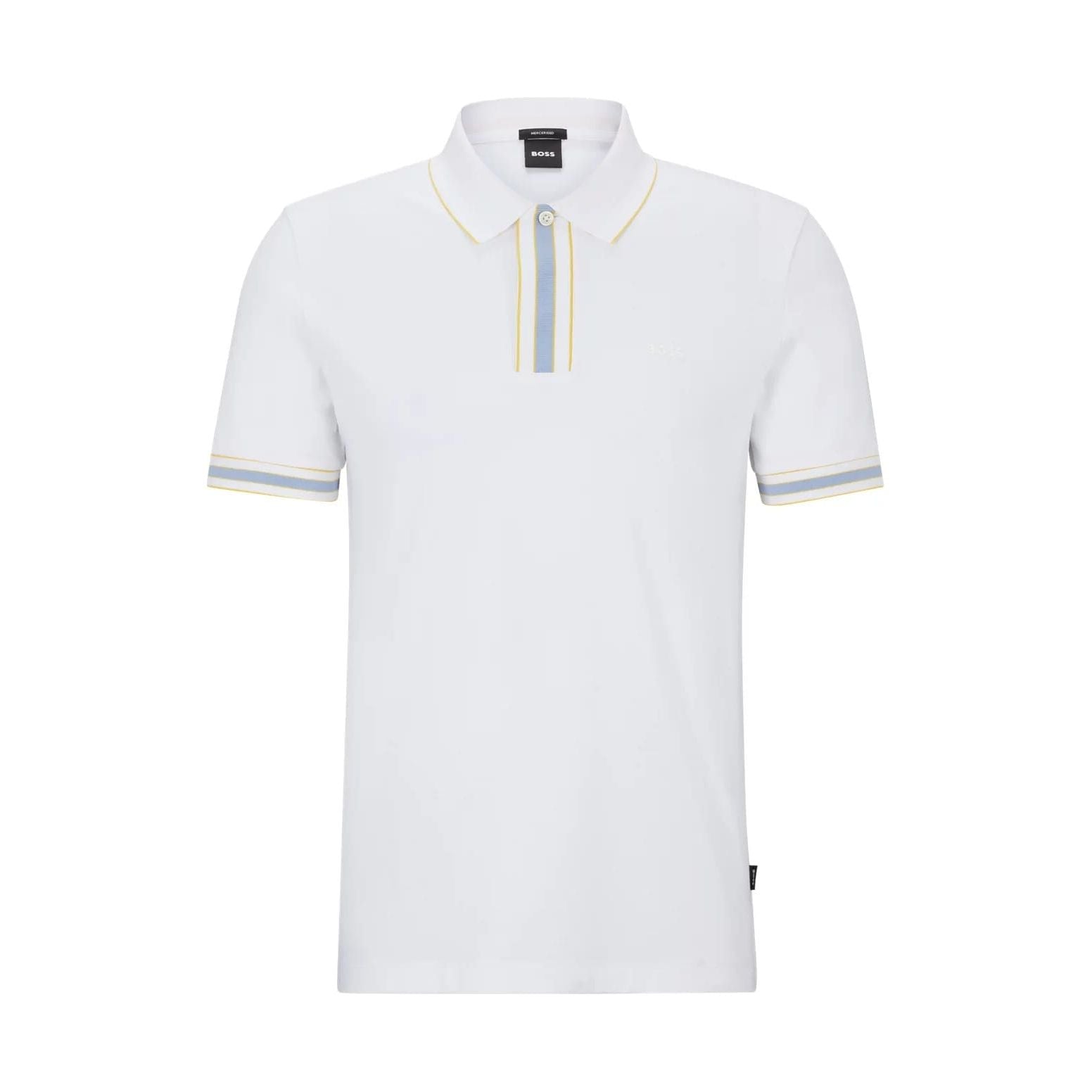 BOSS INTERLOCK-COTTON POLO SHIRT WITH CONTRAST TIPPING - Yooto