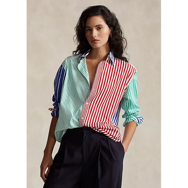 POLO RALPH LAUREN OVERSIZE STRIPED COTTON FUN SHIRT - Yooto