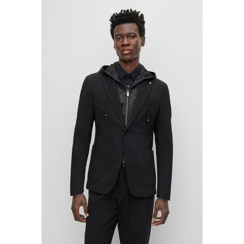 Load image into Gallery viewer, BOSS SLIM-FIT JACKET WITH MONOGRAMMED INNER HOOD - Yooto
