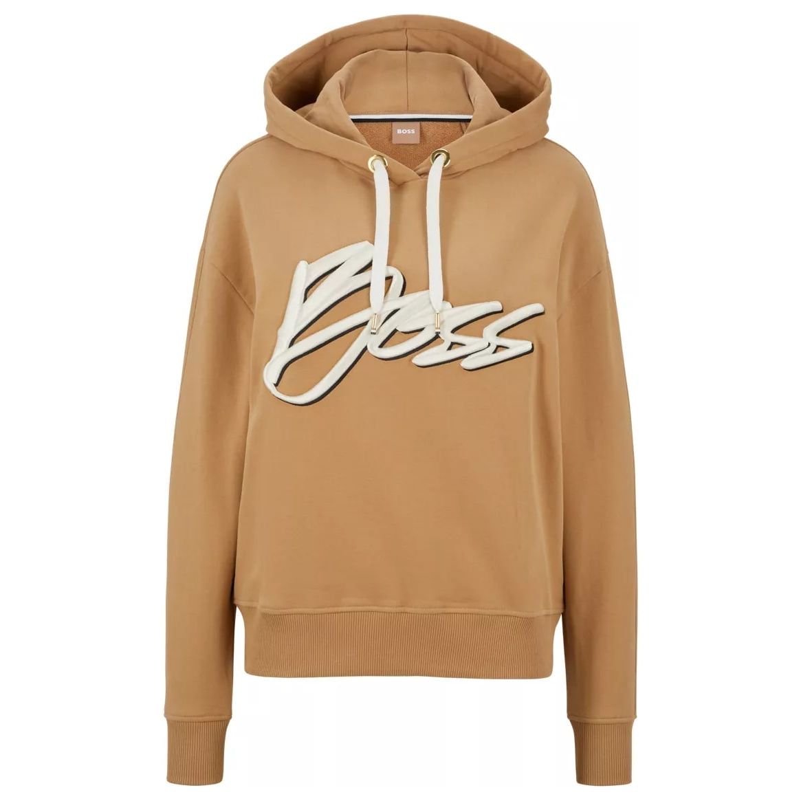 BOSS RELAXED-FIT COTTON-BLEND HOODIE WITH EMBROIDERED LOGO - Yooto