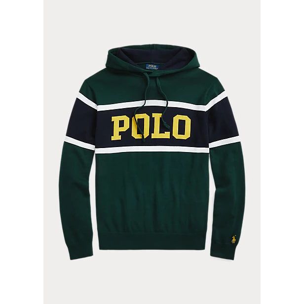 POLO RALPH LAUREN LOGO COTTON HOODED JUMPER - Yooto