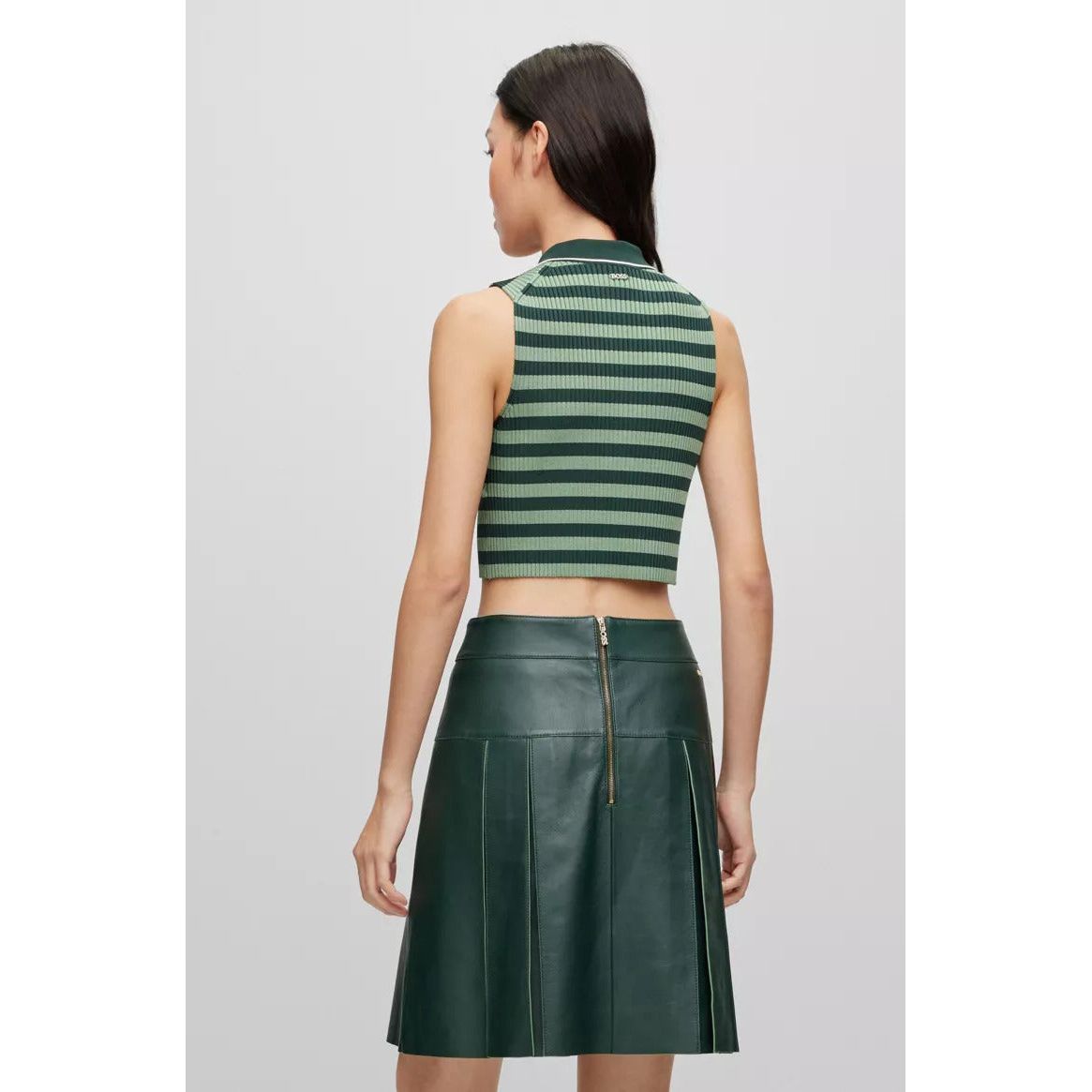 BOSS SLEEVELESS KNITTED TOP WITH HARDWARE-TRIMMED PLACKET - Yooto