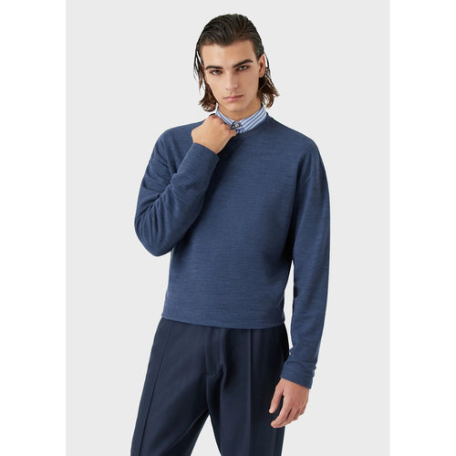 Load image into Gallery viewer, EMPORIO ARMANI JUMPER IN A PIQUÉ JERSEY EUCALYPTUS BLEND - Yooto
