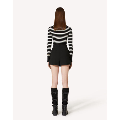 Load image into Gallery viewer, RED VALENTINO VISCOSE WOOL GABARDINE SKORT WITH BRETON BUTTONS - Yooto
