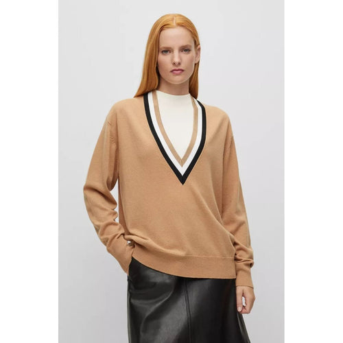 Load image into Gallery viewer, BOSS V-NECK RELAXED-FIT SWEATER IN WOOL AND CASHMERE - Yooto
