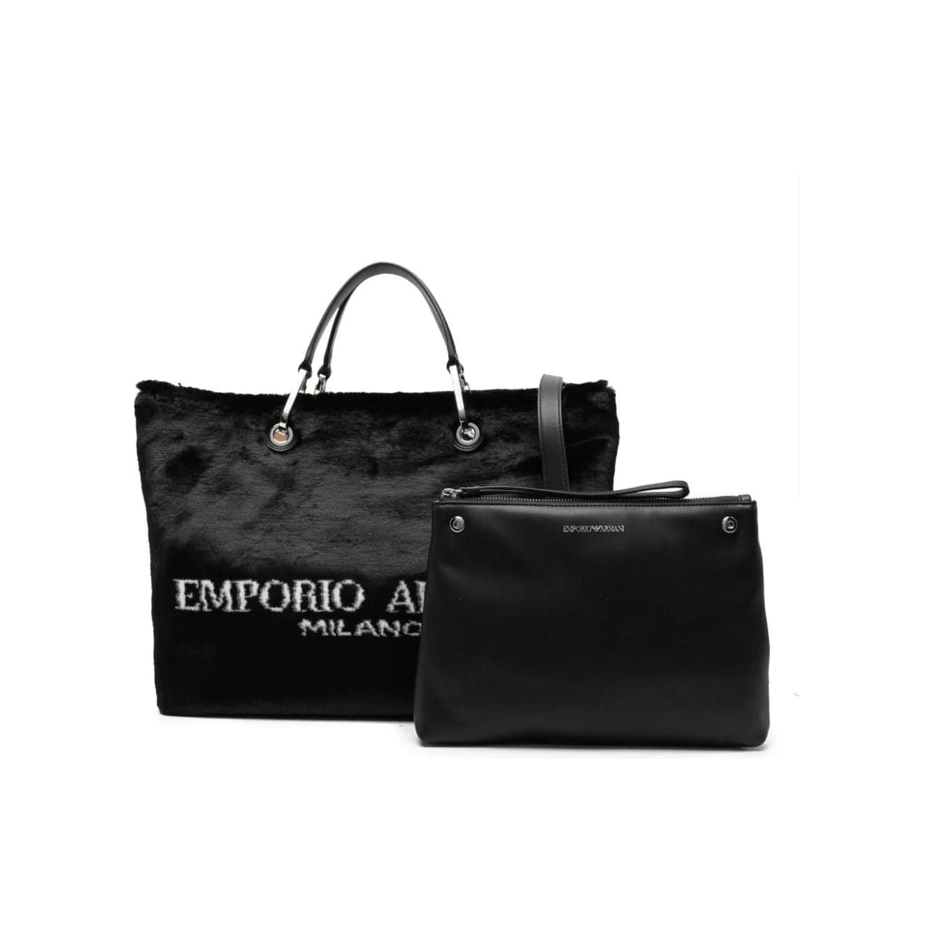 EMPORIO ARMANI FAUX-FUR LOGO TOTE BAG - Yooto