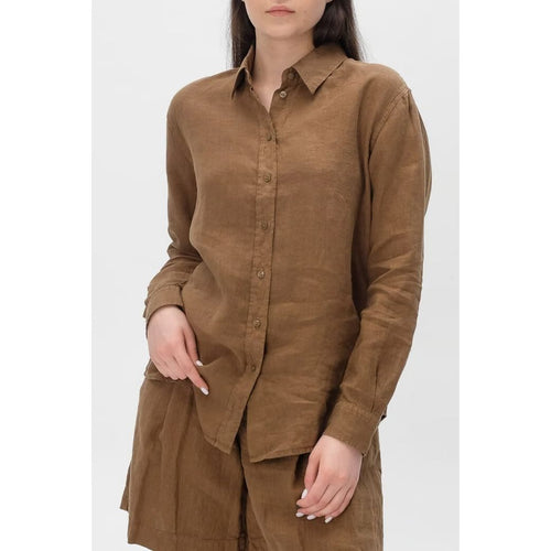 Load image into Gallery viewer, BOSS REGULAR-FIT BLOUSE IN PURE LINEN WITH POINT COLLAR - Yooto
