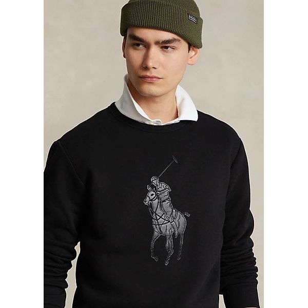 POLO RALPH LAUREN LEATHER-PONY FLEECE SWEATSHIRT - Yooto