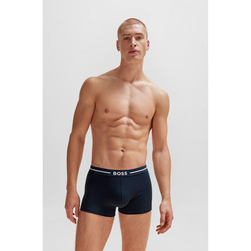 Load image into Gallery viewer, BOSS STRETCH COTTON BOXER SHORTS WITH ELASTIC WAISTBAND WITH LOGO IN A PACK OF THREE - Yooto
