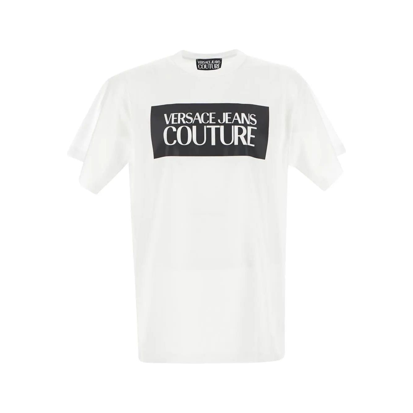 VERSACE JEANS COUTURE CASUAL T-SHIRT WITH FRONT LETTERING LOGO - Yooto