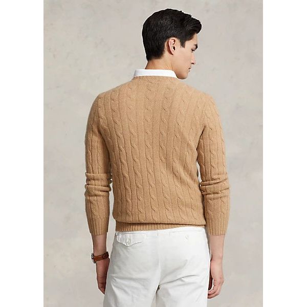 POLO RALPH LAUREN THE ICONIC CABLE-KNIT CASHMERE JUMPER - Yooto