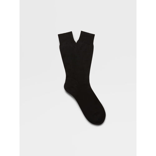 Ներբեռնեք պատկերը Պատկերասրահի դիտիչում՝ Plain Black Mid Calf Socks - Yooto
