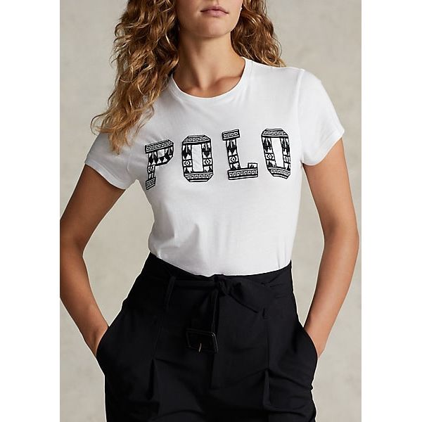 Polo Ralph Lauren Sequinned-Logo Jersey T-Shirt - Yooto