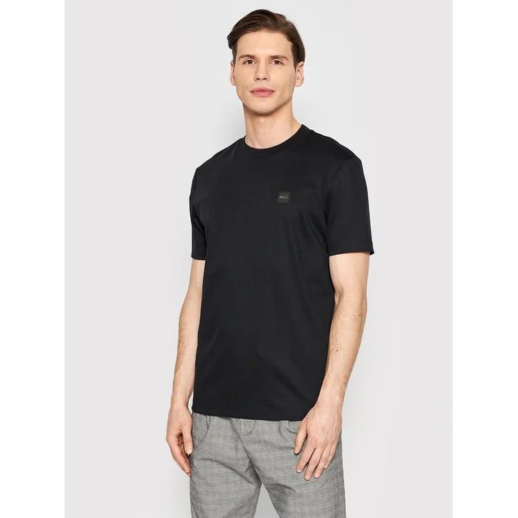 BOSS ORGANIC-COTTON T-SHIRT WITH LOGO BADGE - Yooto