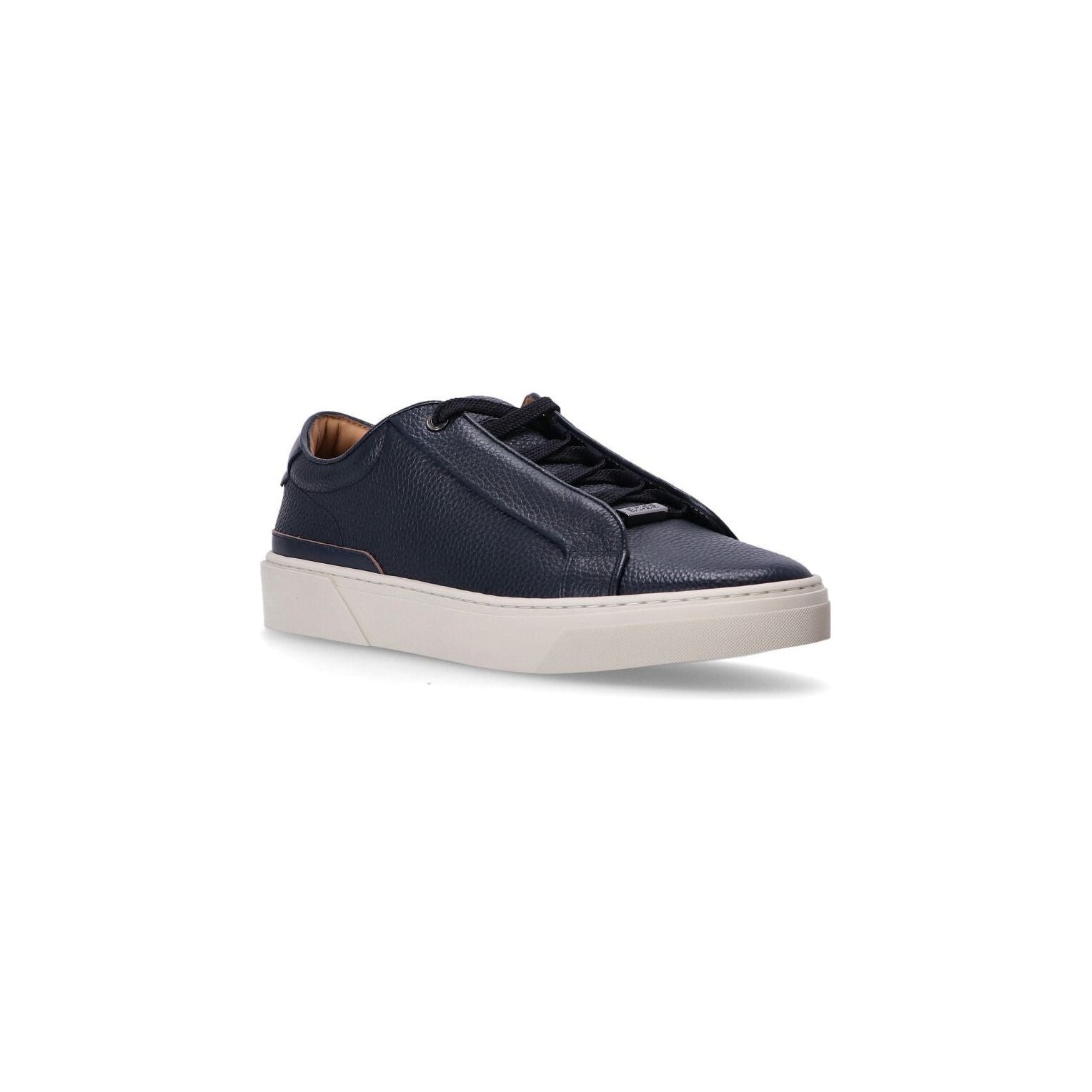 BOSS GRAINED-LEATHER TRAINERS WITH LOGO LACE LOOP - Yooto
